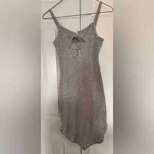 Full Tilt Gray Ribbed Dress